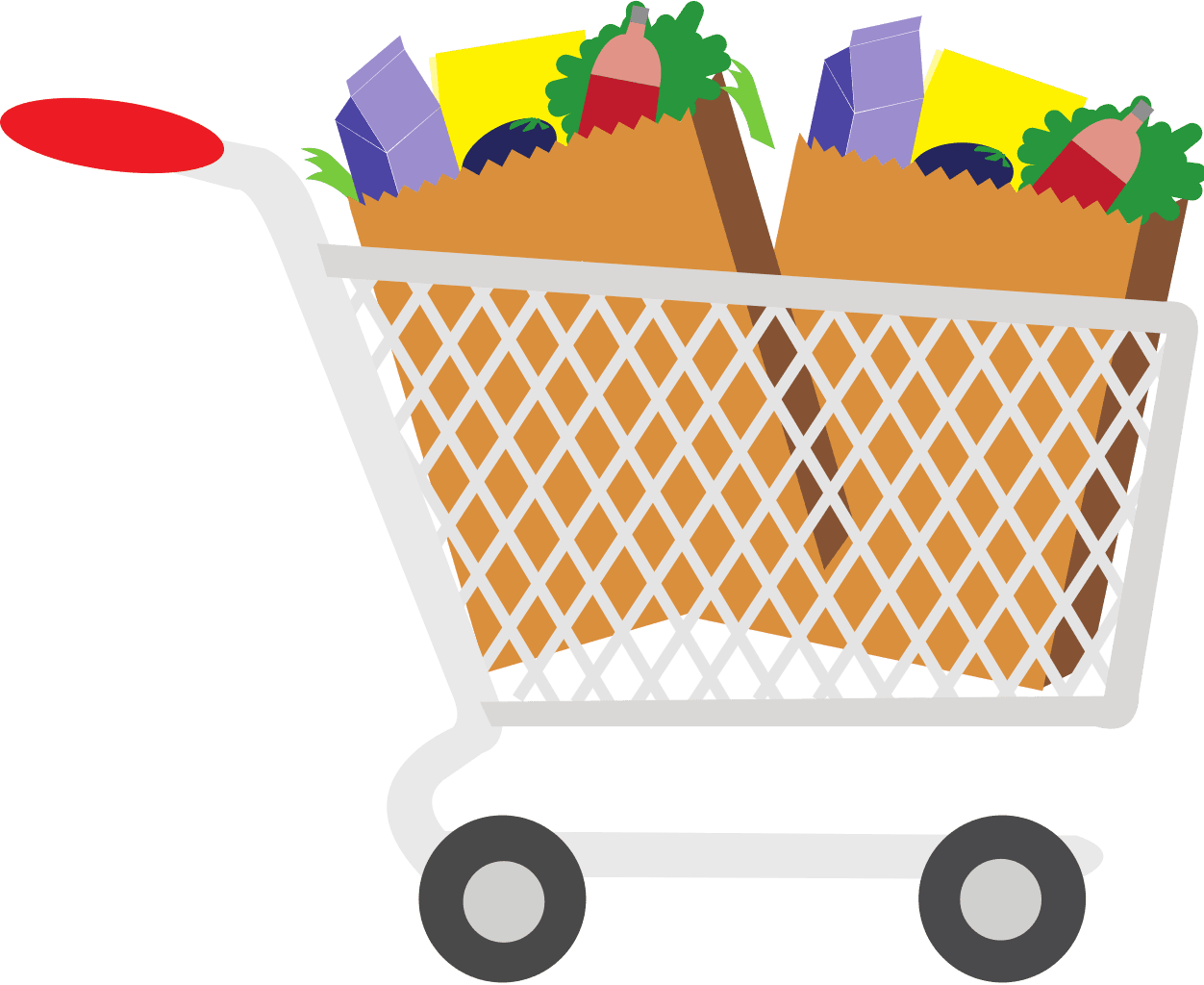 Shopping cart with food clipart vur suggest clip art