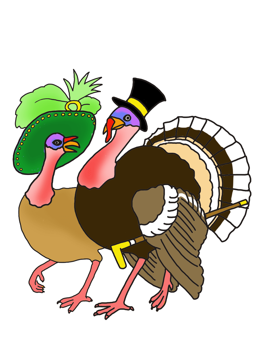 Cute turkey clipart of turkeys for thanksgiving background