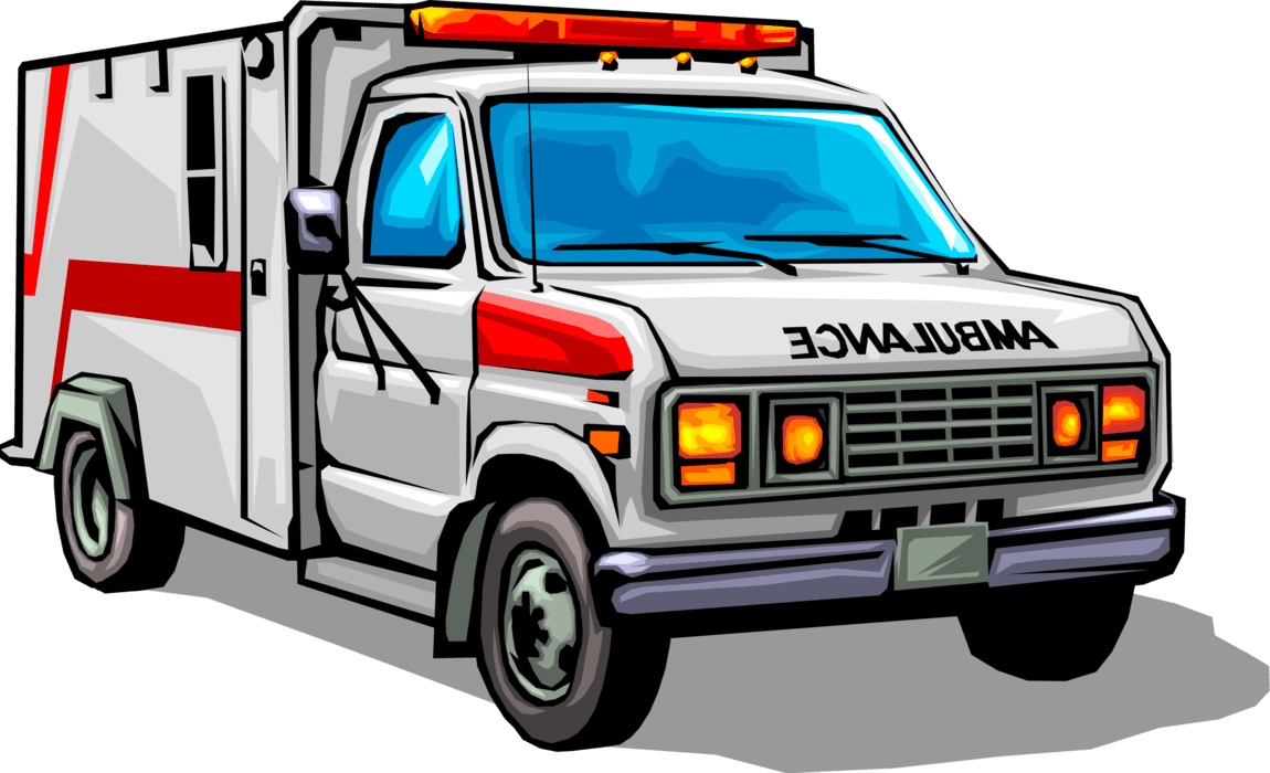 Ambulance vector of emergency medical service paramedic vehicles clipart image with no background