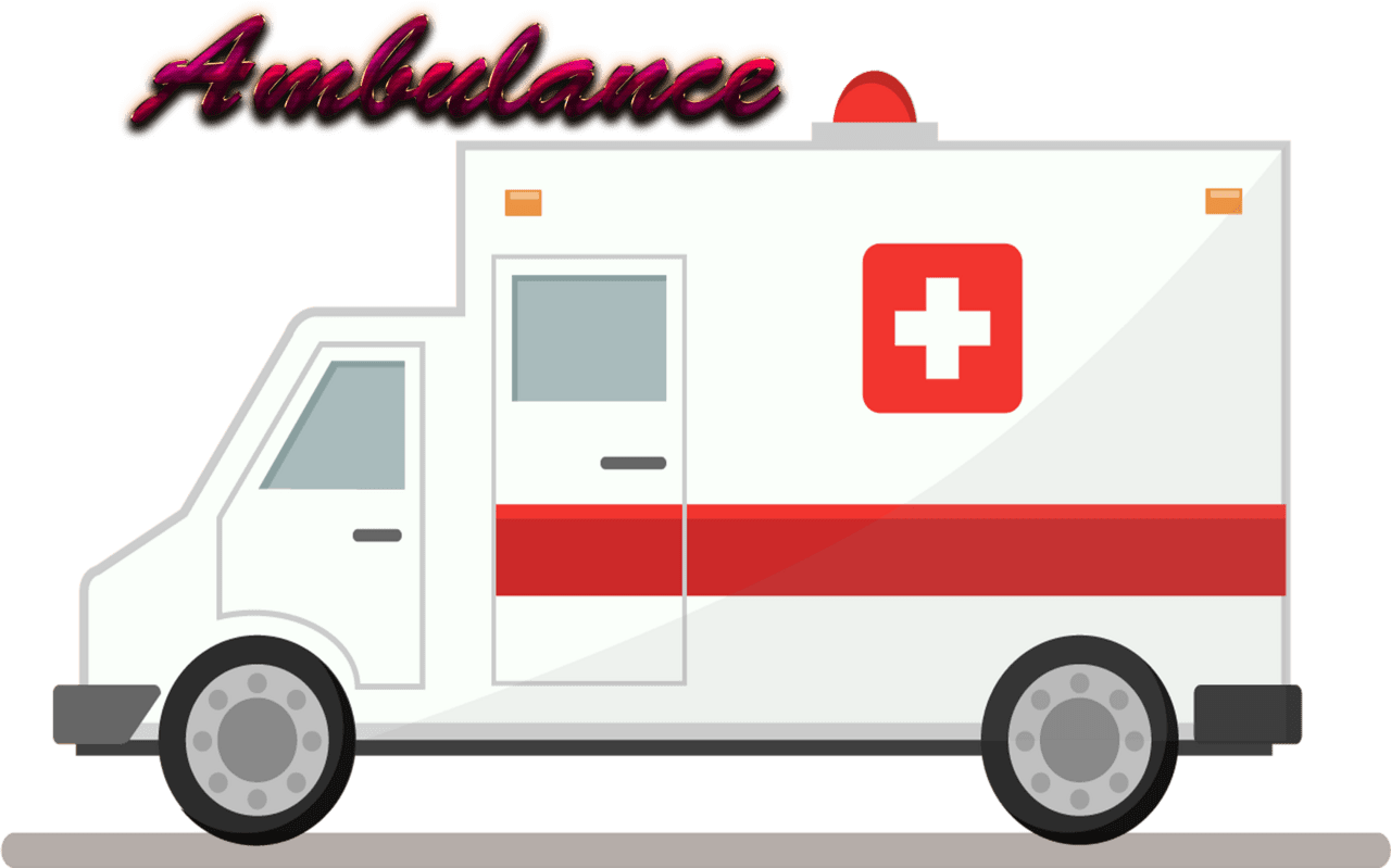 Red sign of ambulance clipart transparent