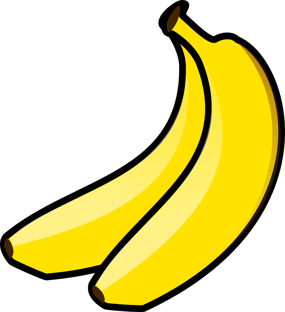 Fruits clipart two juicy bananas image