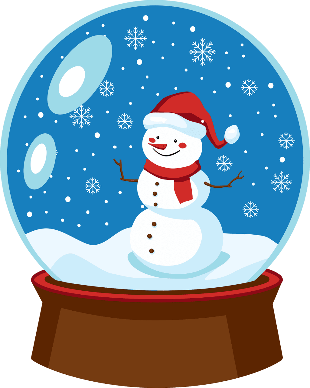 Snowfall snow globe vector clipart images 2