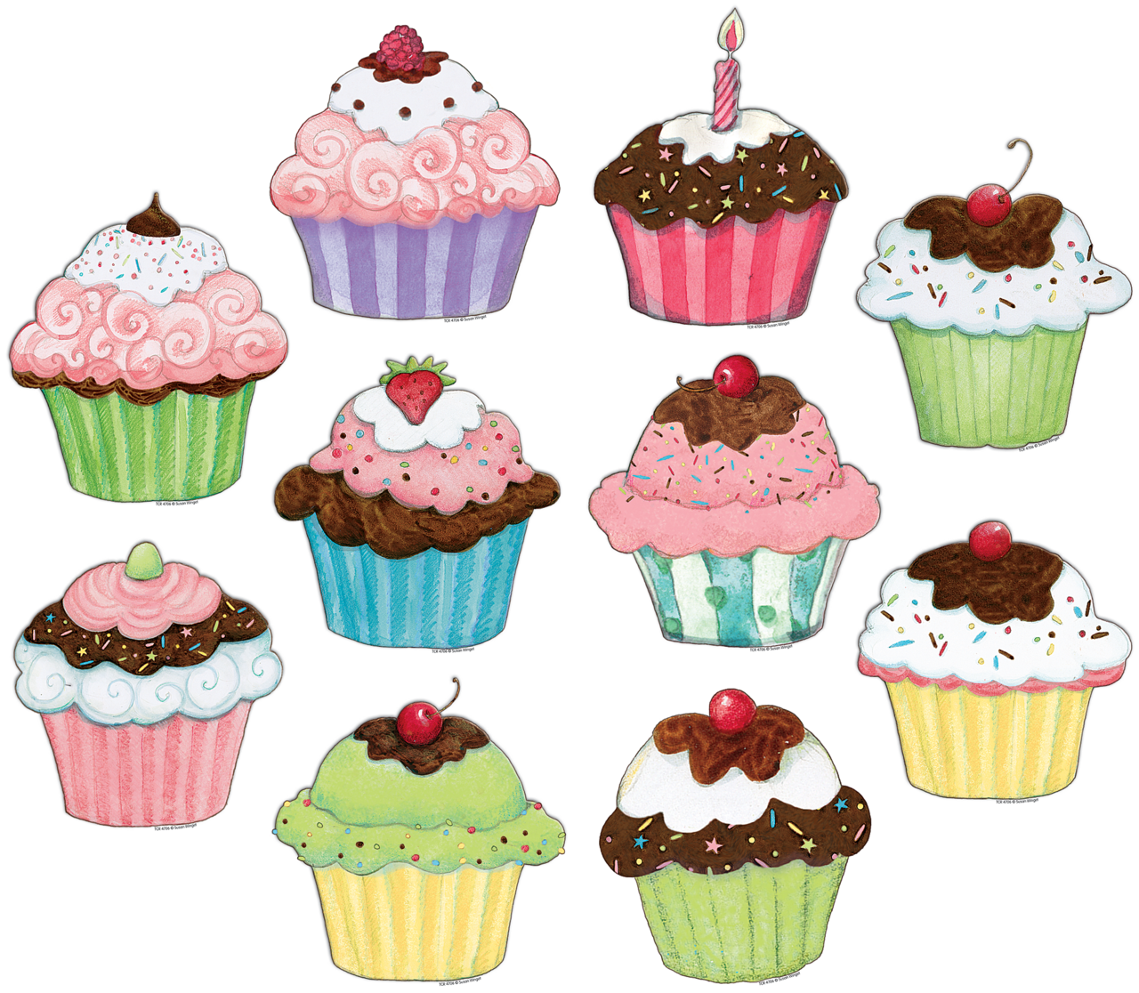 Muffin cupcakes accents from susan winget clipart vector