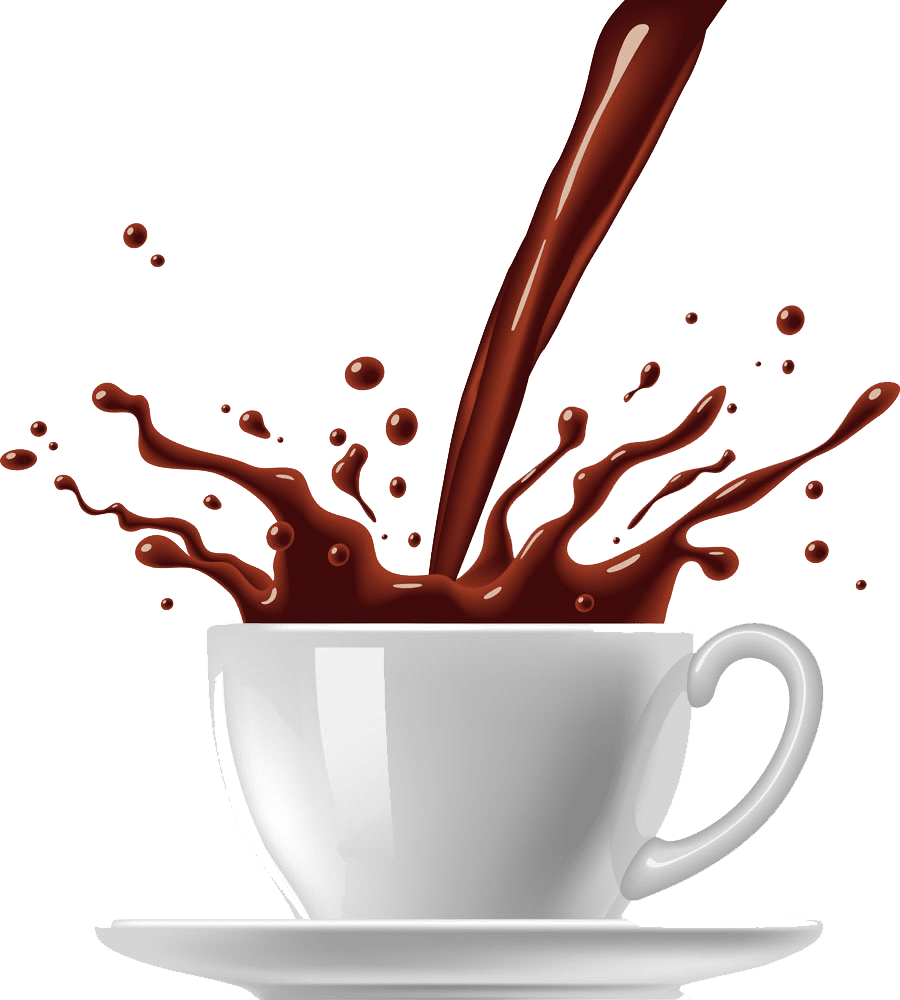 Hot cocoa coffee cup tea chocolate splash material clipart vector