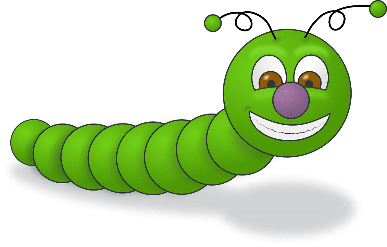 Worm green caterpillar vector graphic clipart