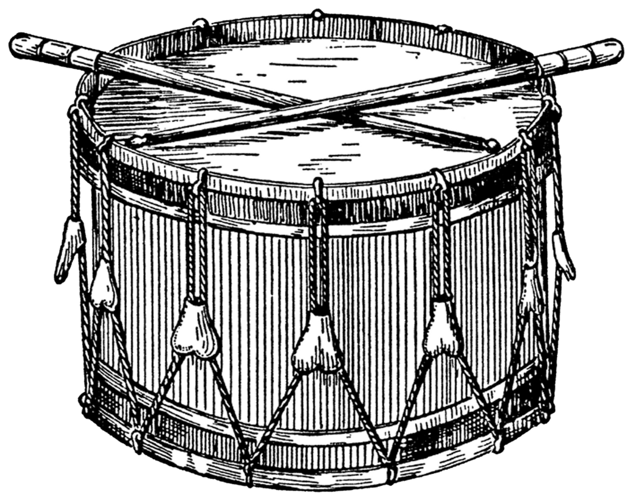 Drum vintage digital stamps clipart logo