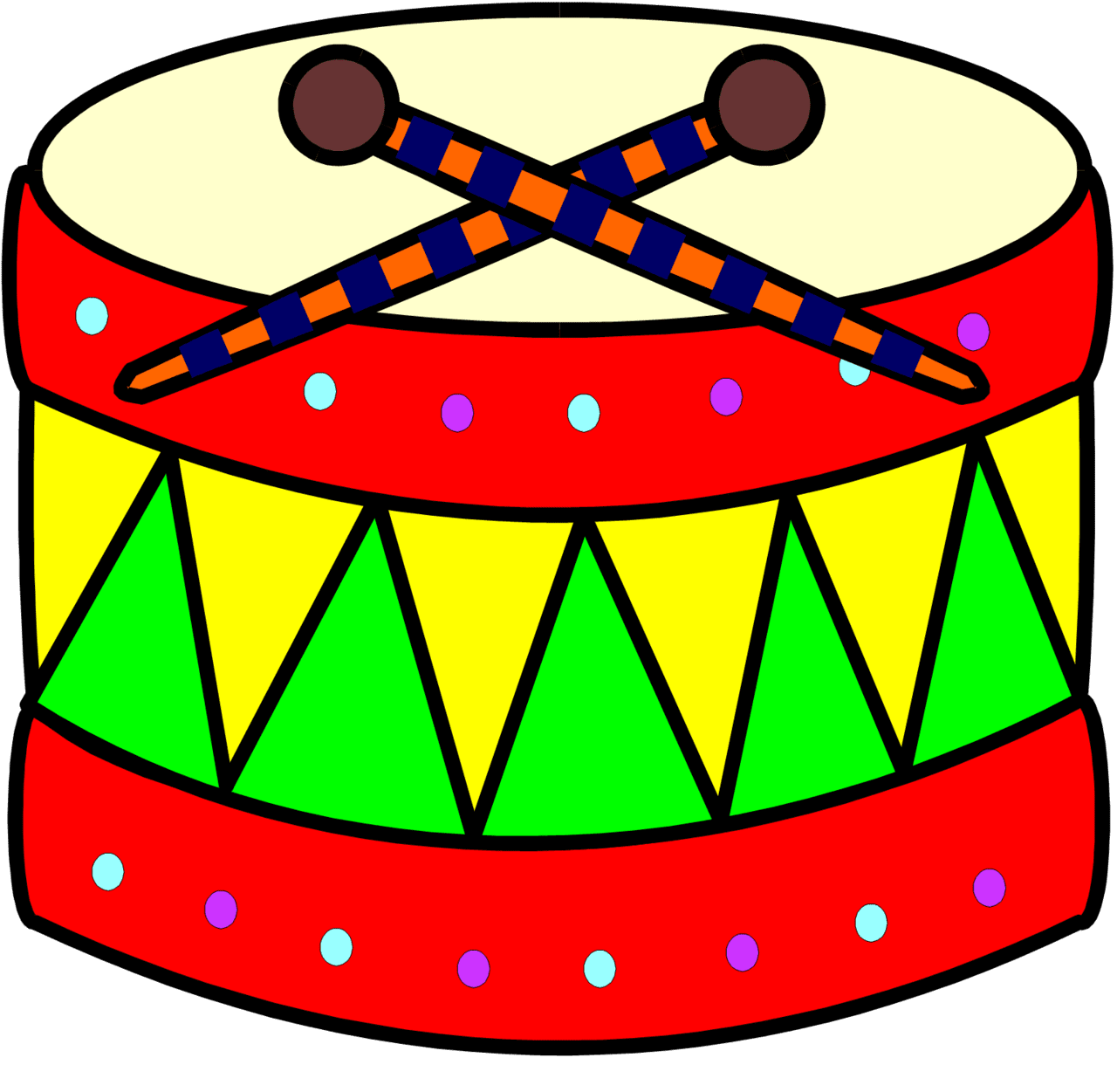 Drum music and spanish fun clipart picture