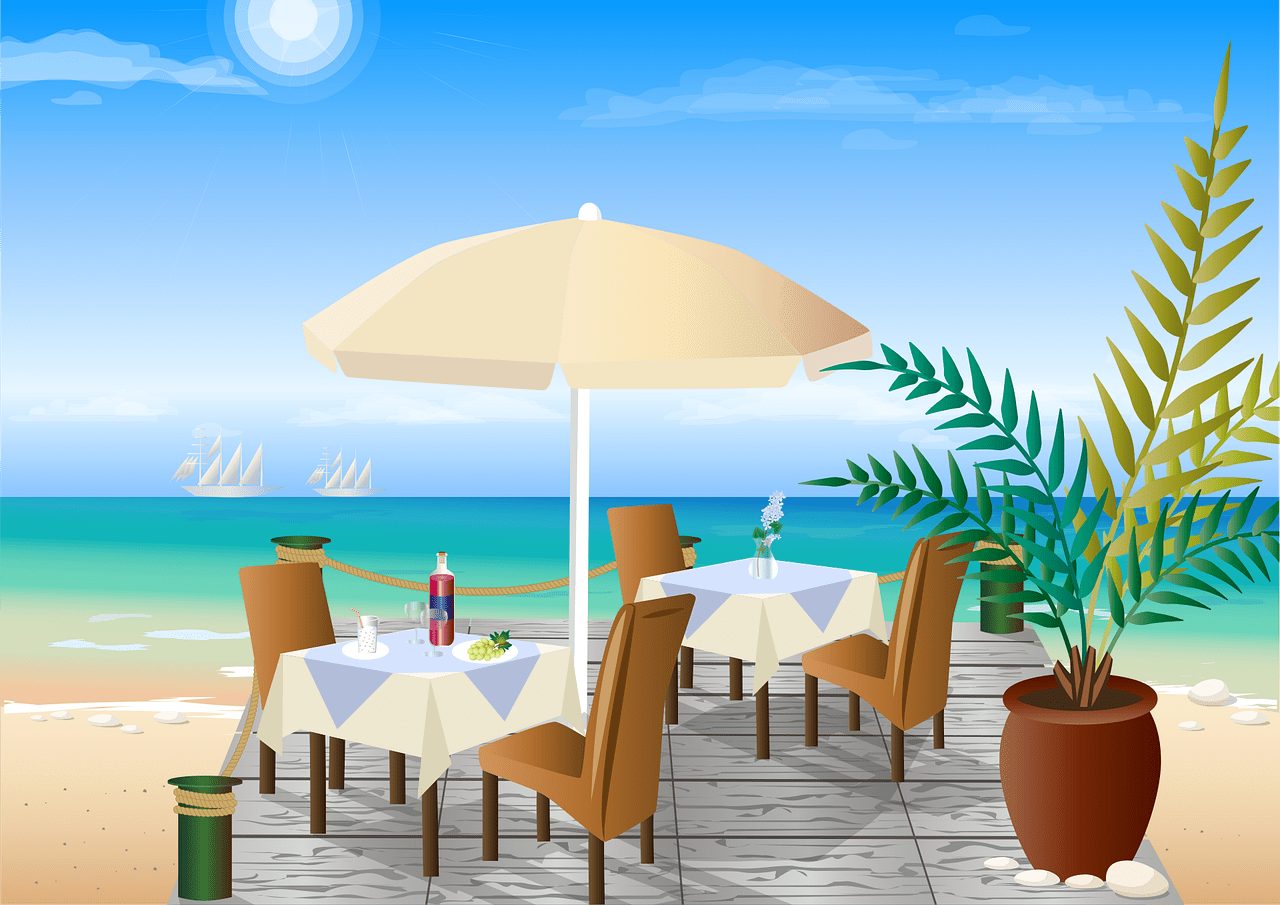 Restaurant beach bar vector graphic clipart