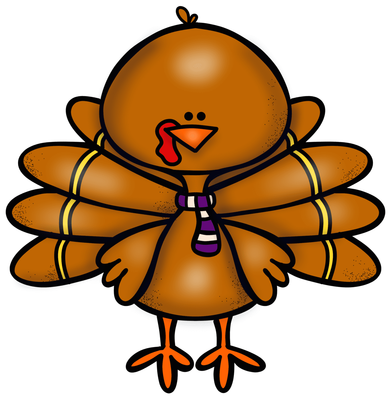 Cute turkey pin page clipart vector