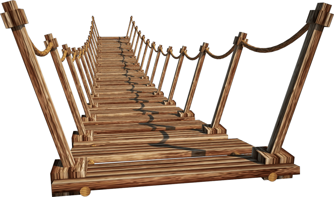 Wooden bridge clipart vector