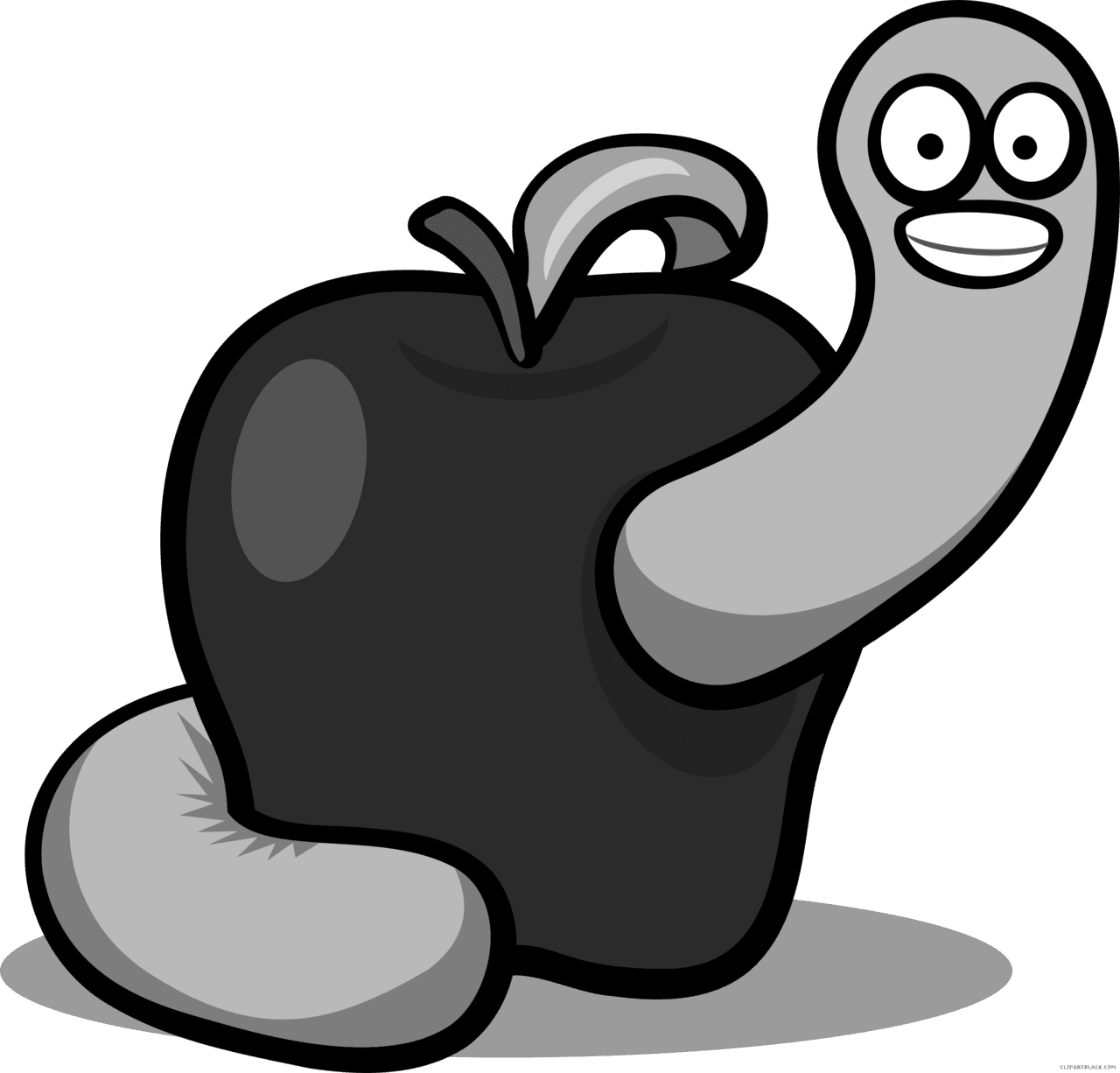 Hd apple with worm clipart cartoon and image