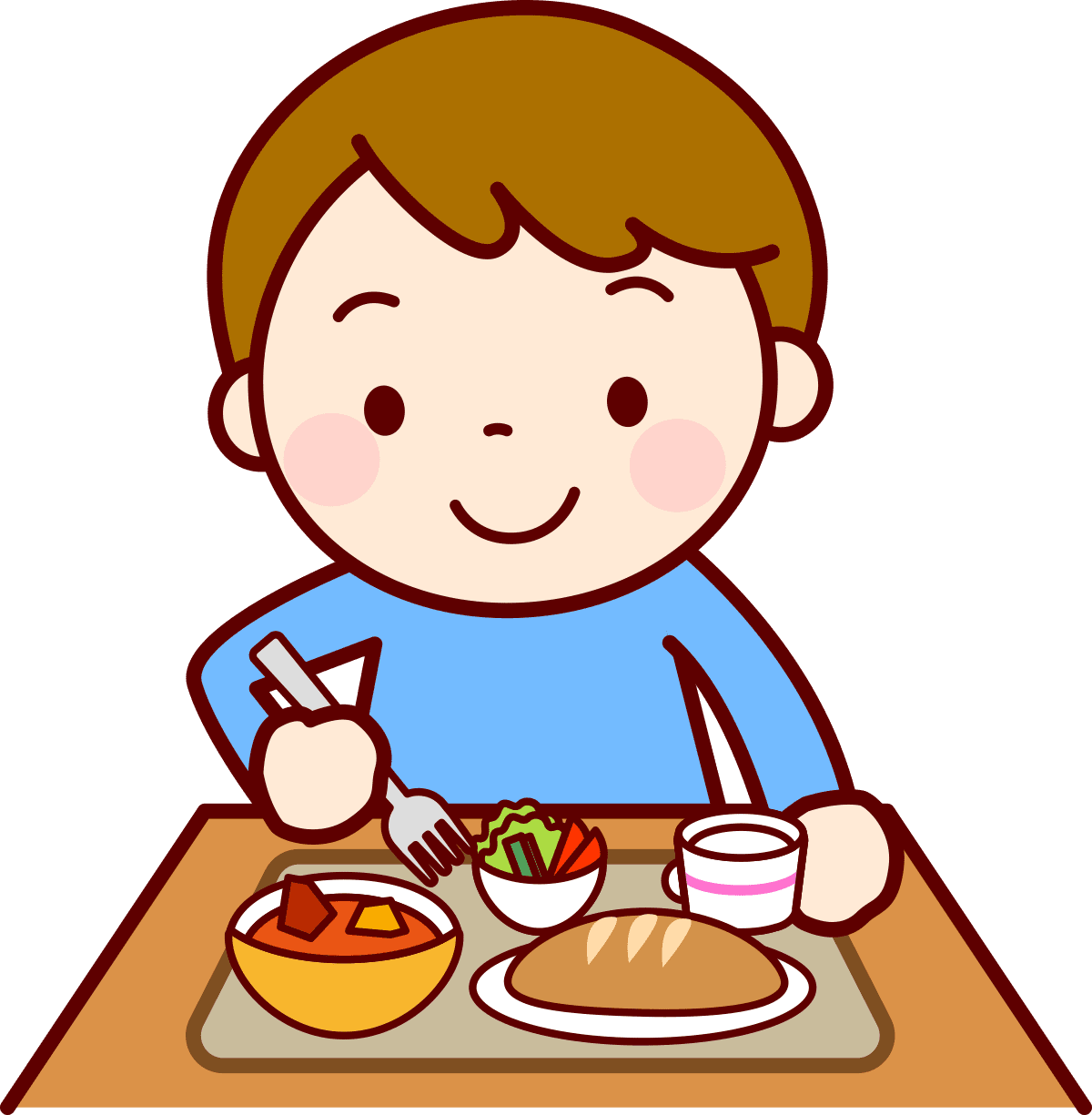 For lunch food eating child clipart background