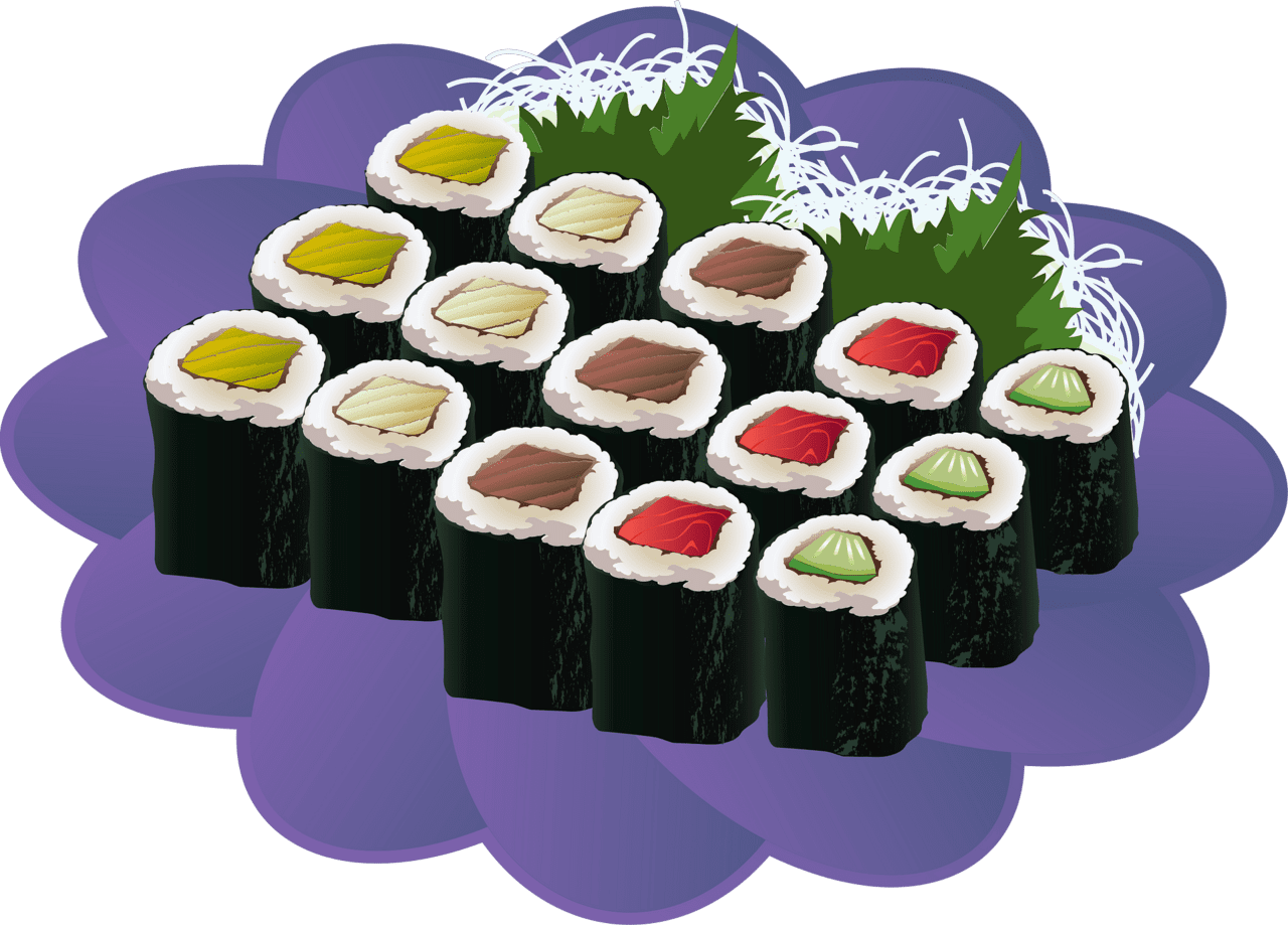 Sushi roll food vector clipart images