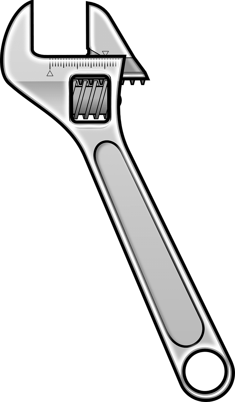 Tools spanner adjustable wrench vector graphic clipart