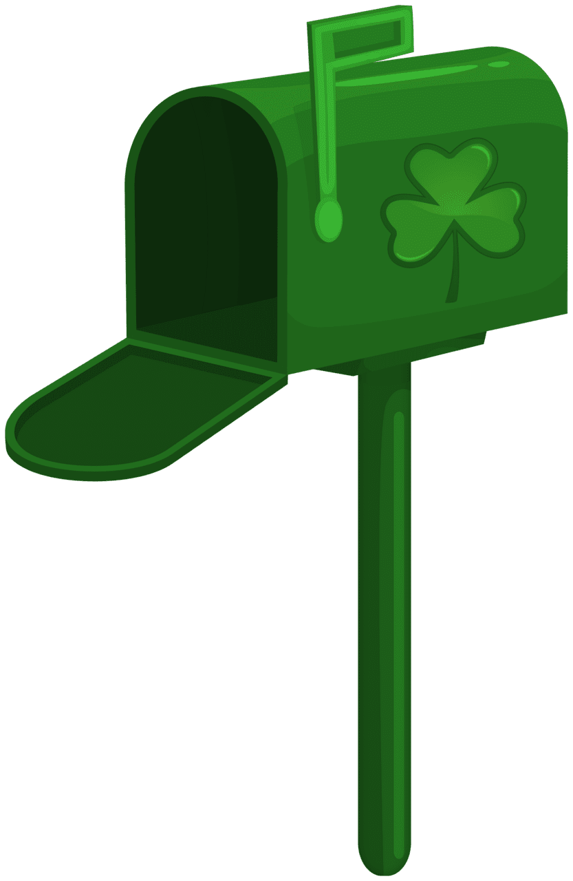 St patrick day green mailbox clipart high quality images and