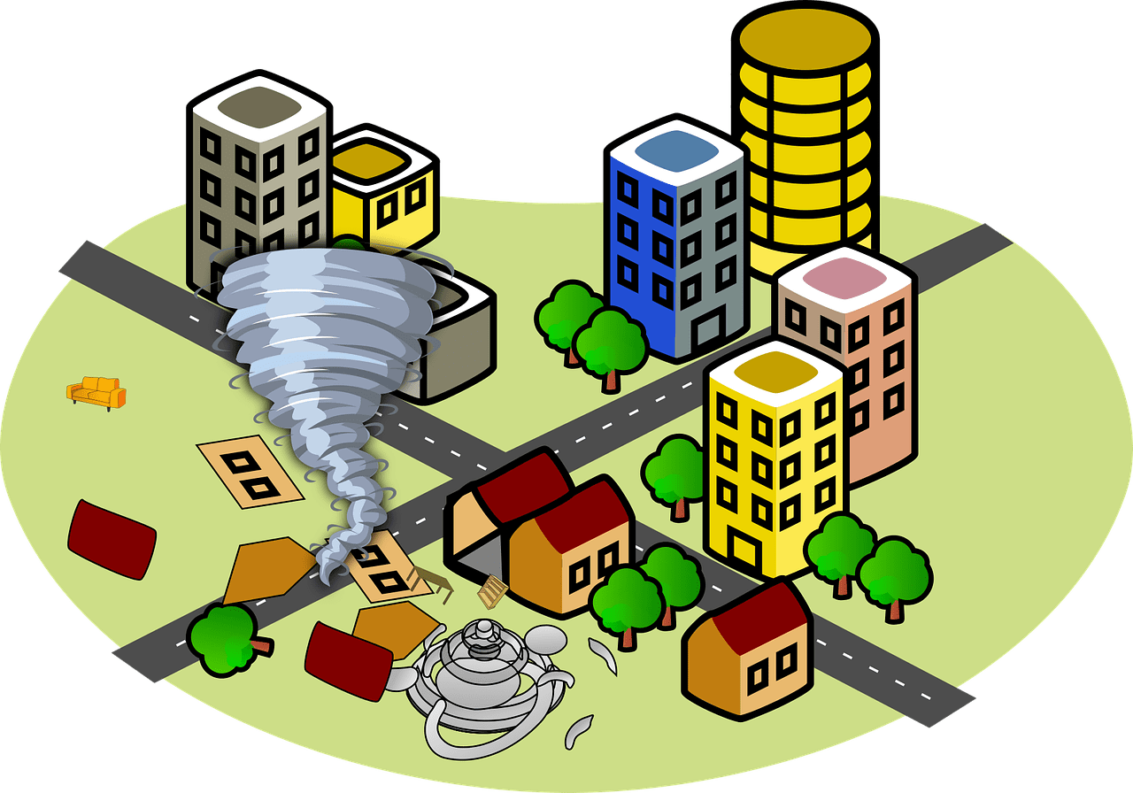 Emergency disaster tornado vector graphic clipart