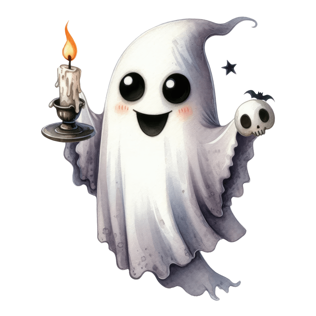 Cute ghost pin page clipart image