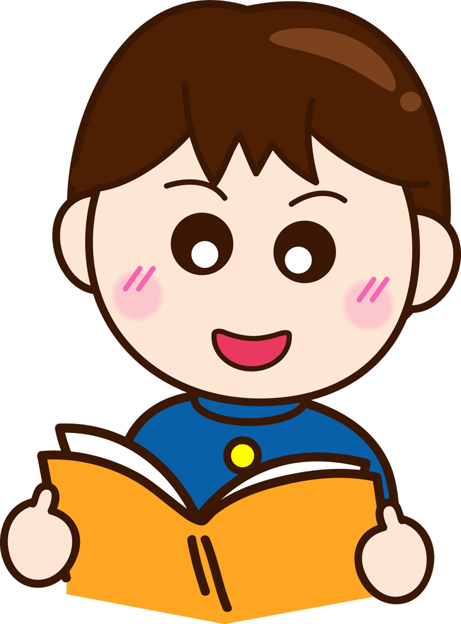 Male student read ing textbook vector clipart images