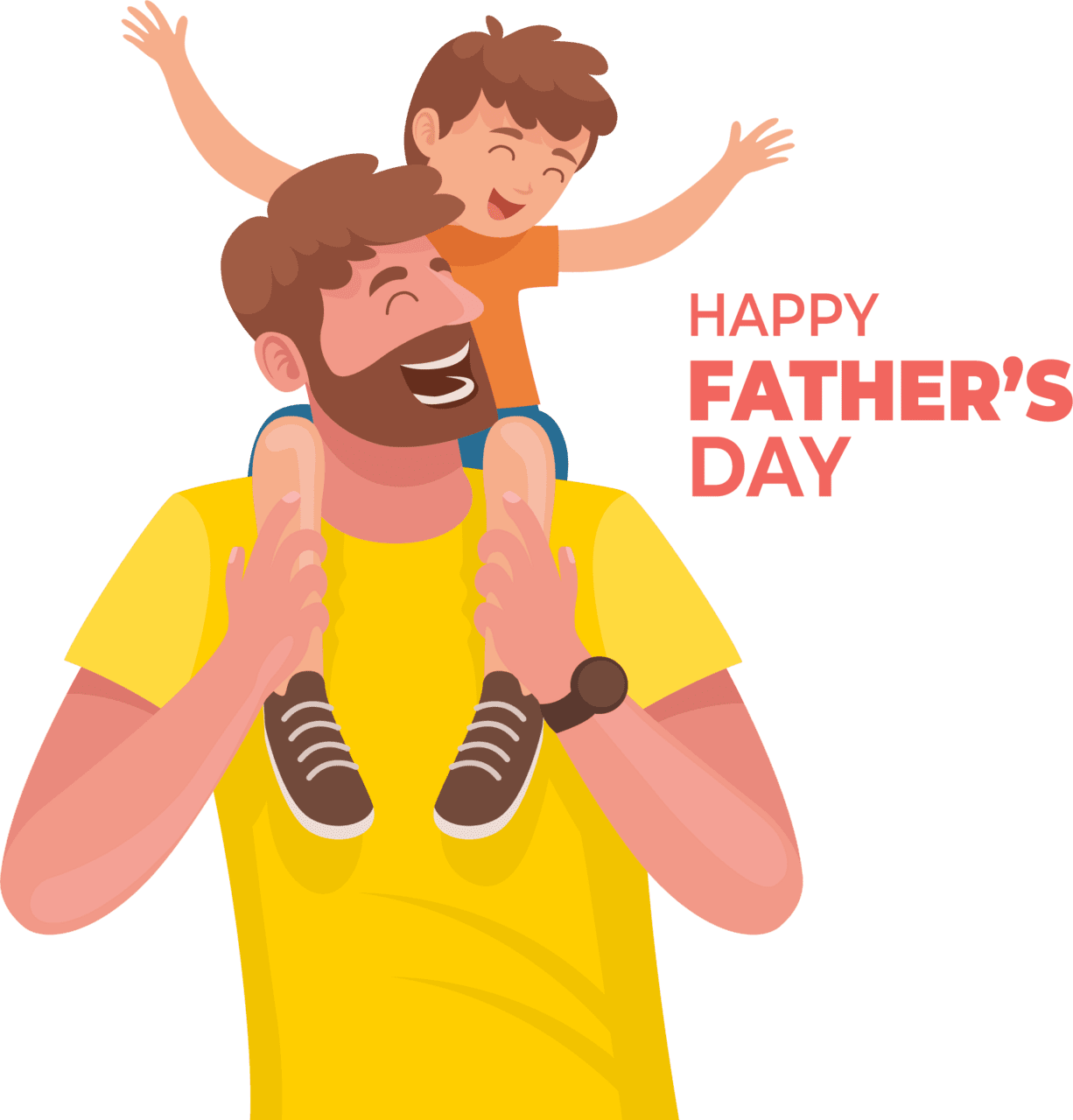 Happy fathers day clipart vector