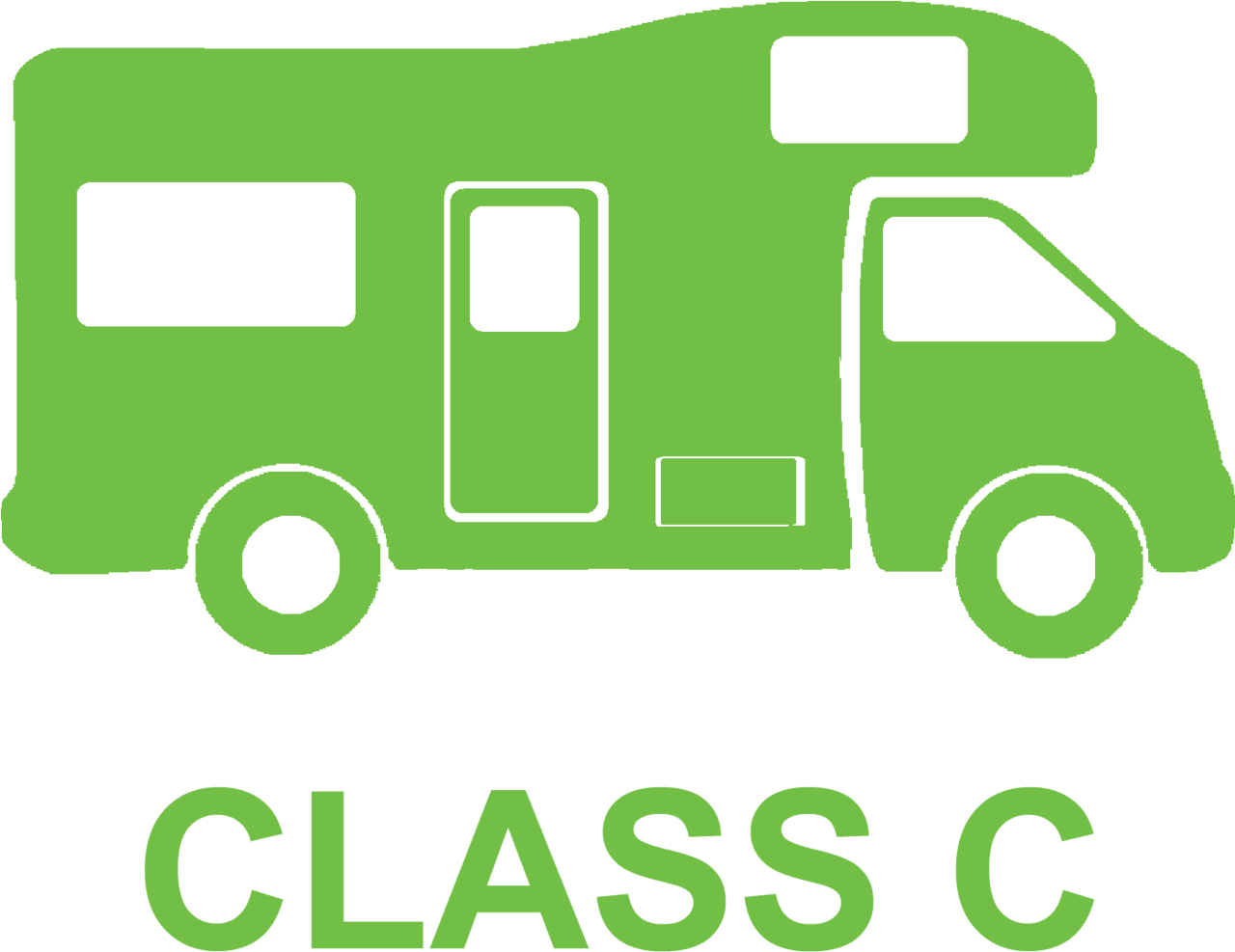 Class motorhome happy camper stencil clipart image