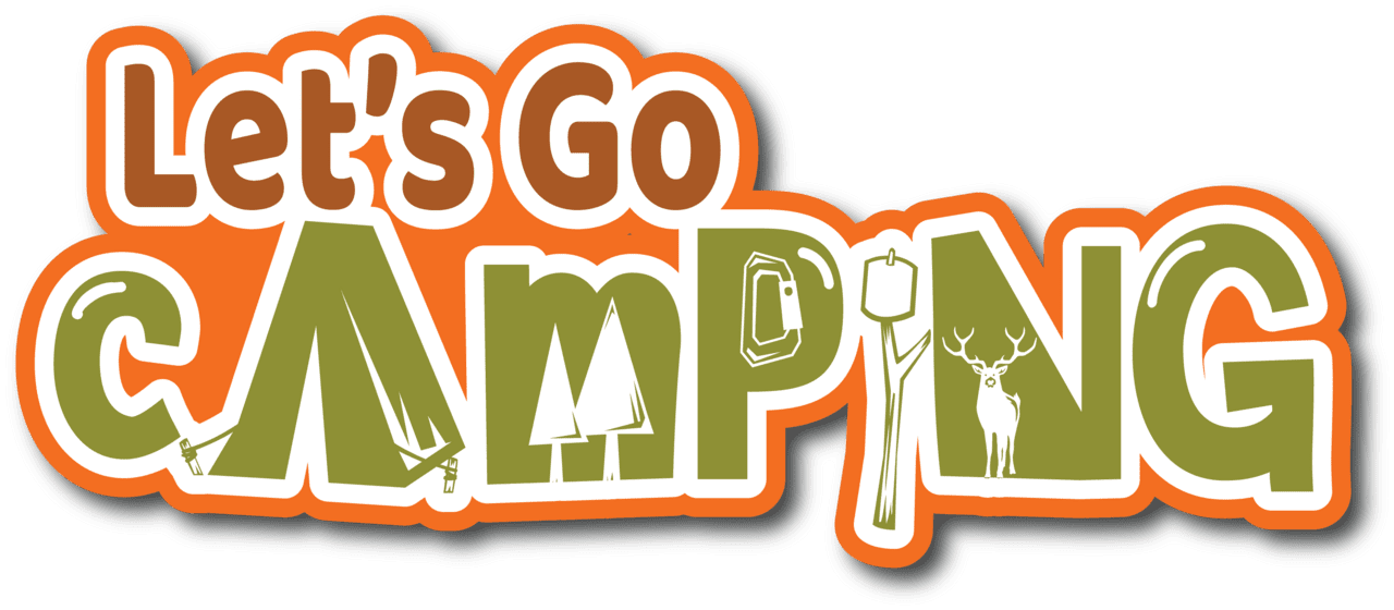 Let go camp ing scrapbook page title sticker clipart background