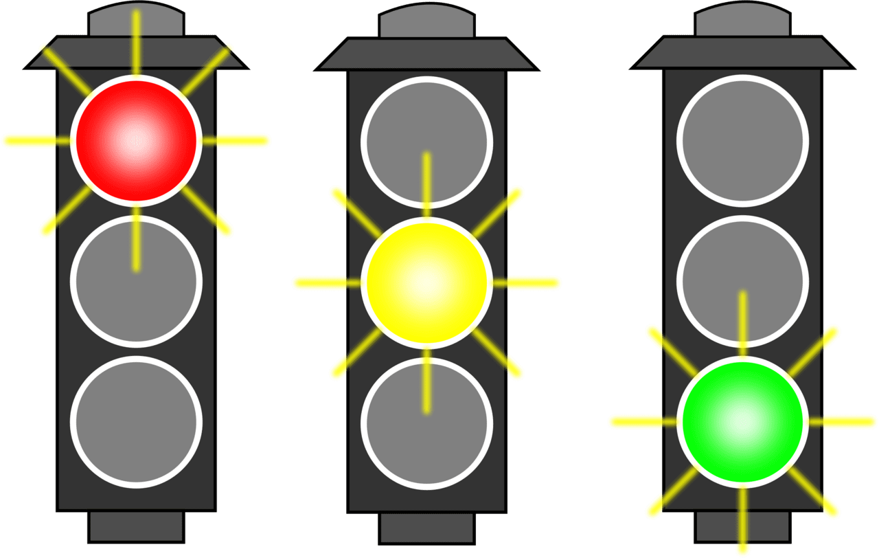 Traffic light english exercise clipart vector