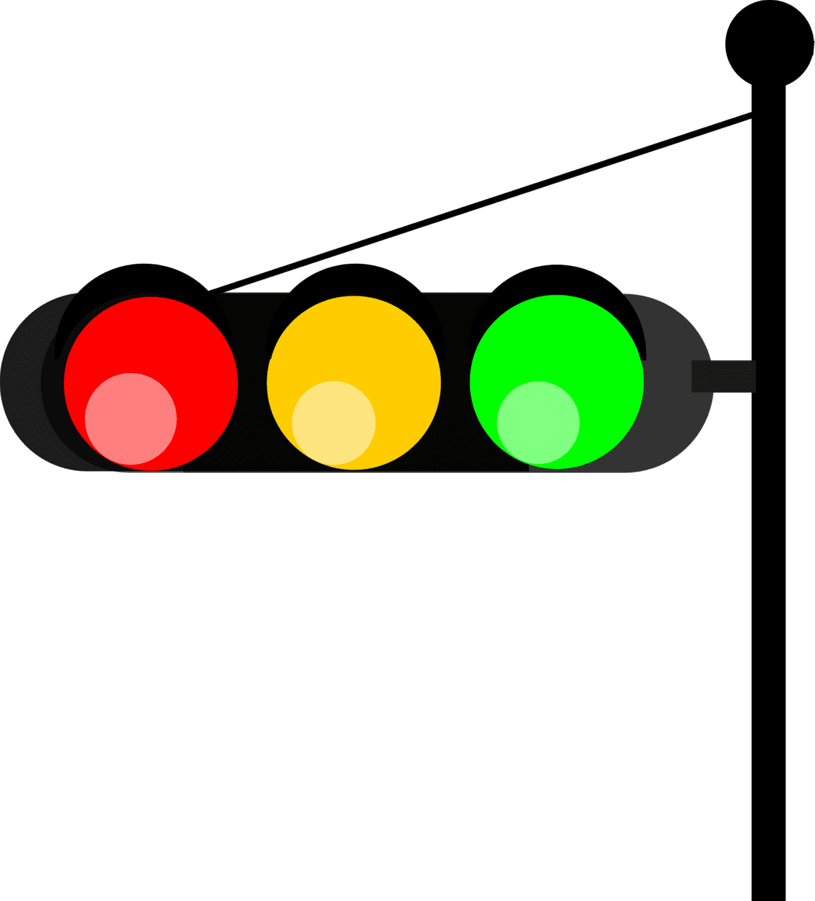 Horizontal traffic light post vector clipart images