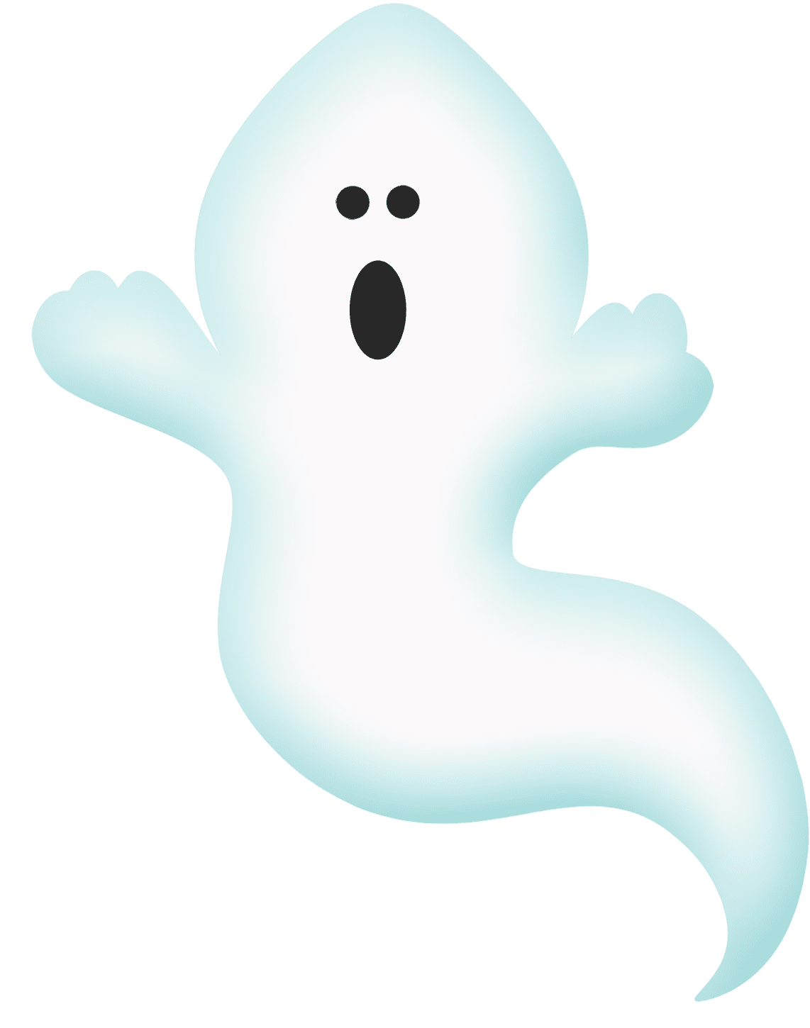 Cute ghost halloween clipart vector