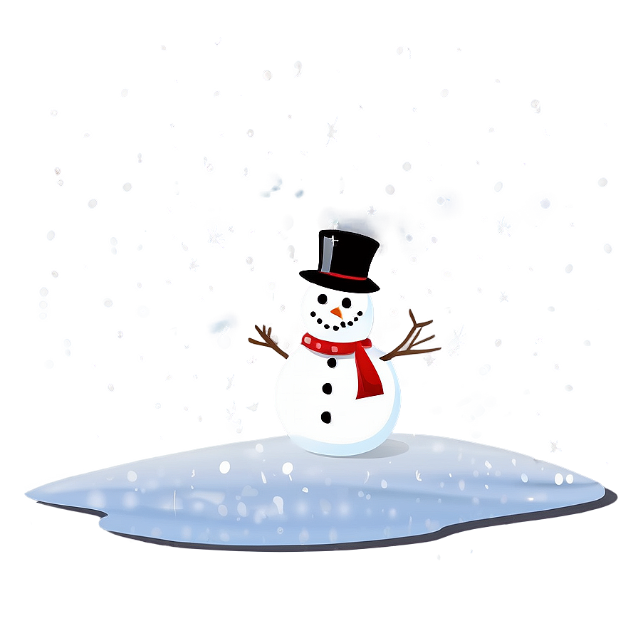 Snowman under snowfall clipart photo