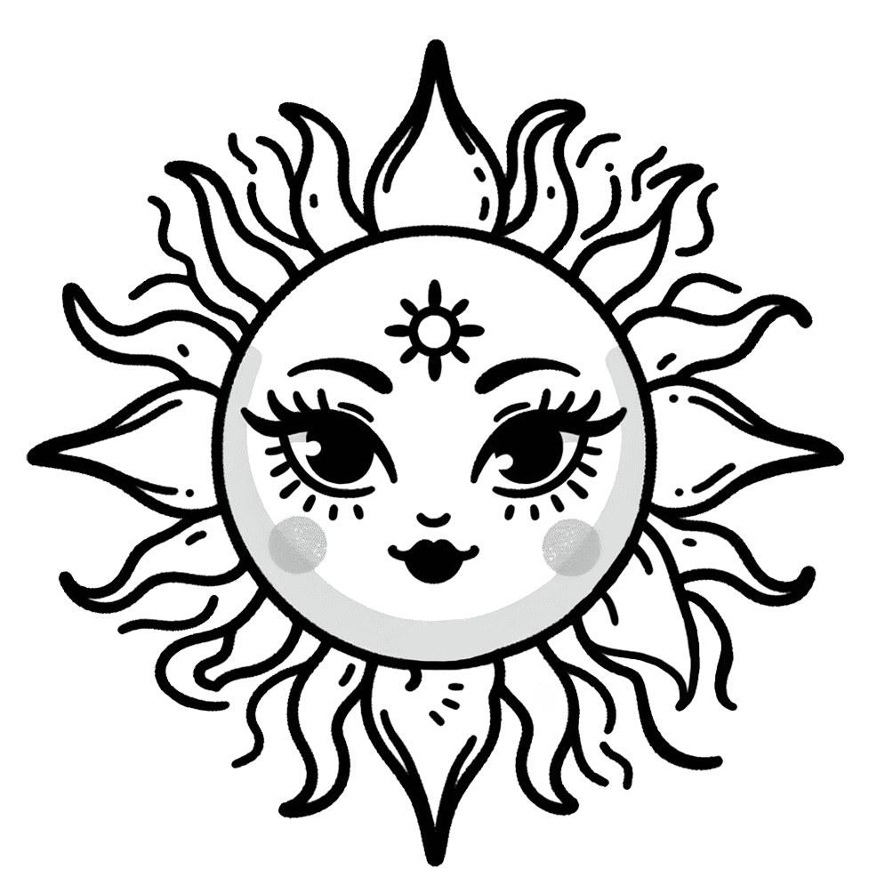 Sun black and white clipart clip art