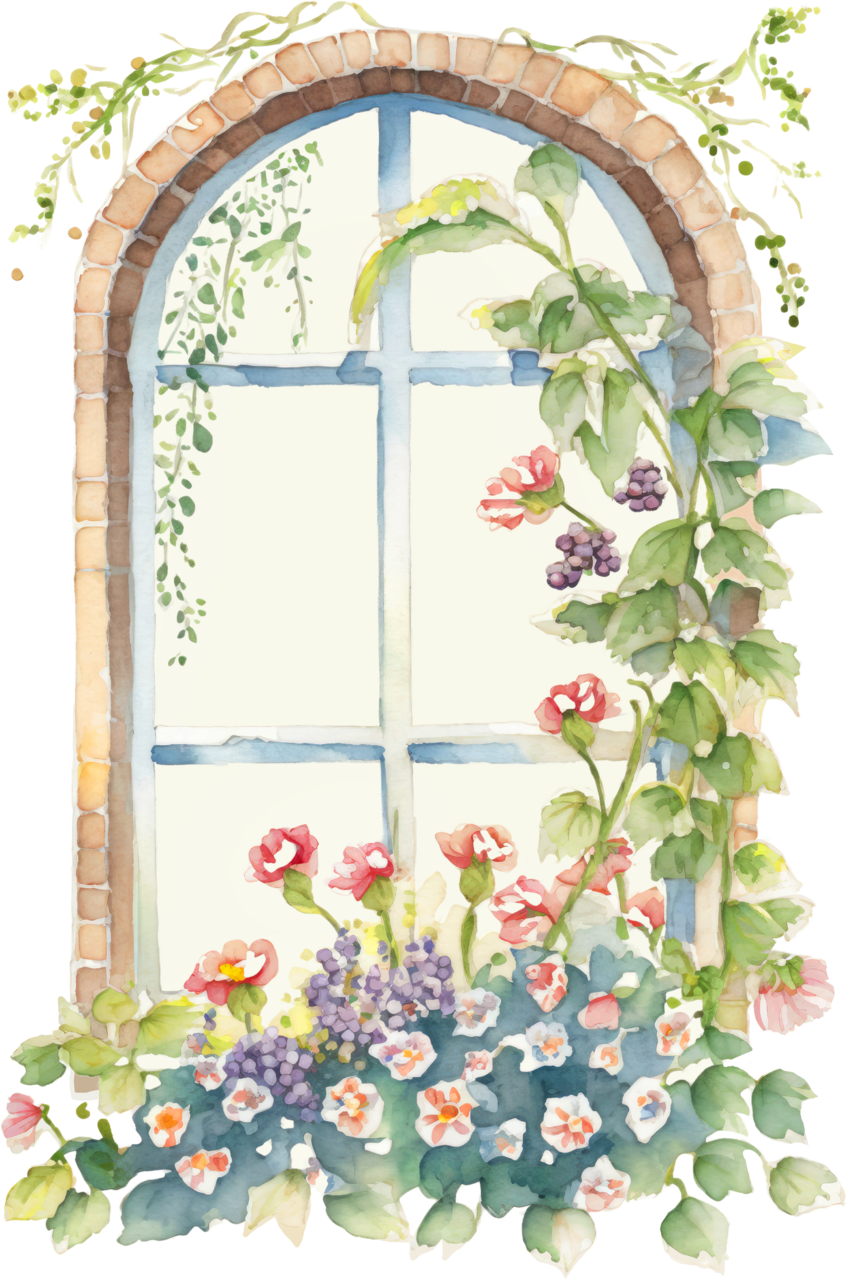 Flower window clipart free