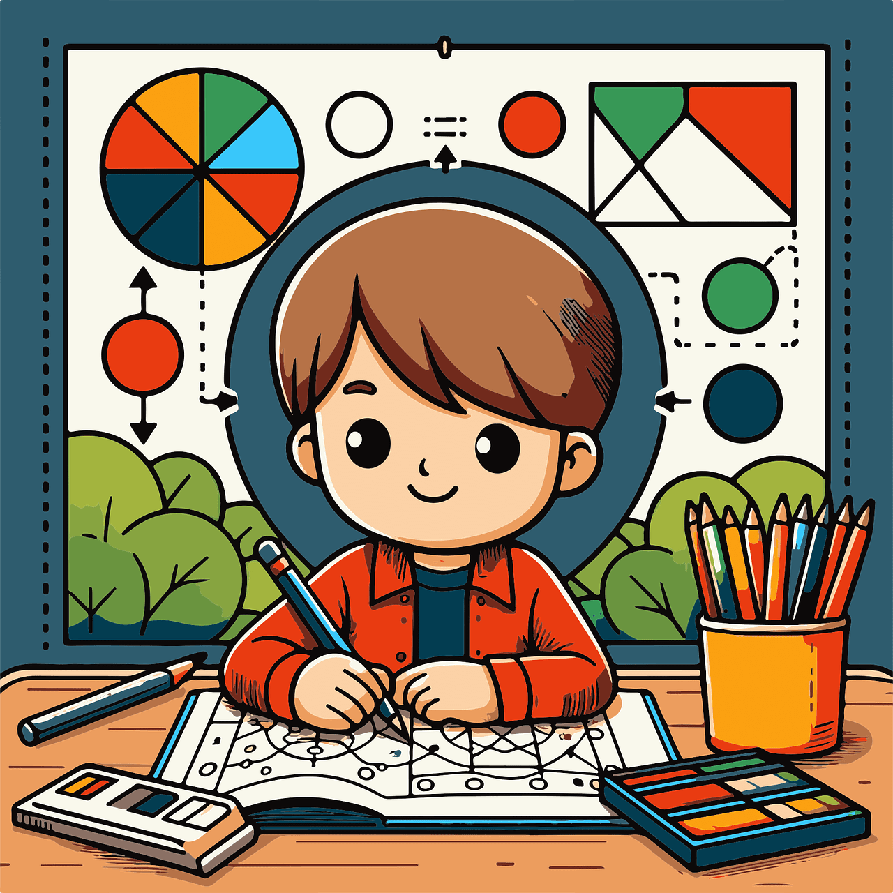 Learning study education book vector graphic clipart