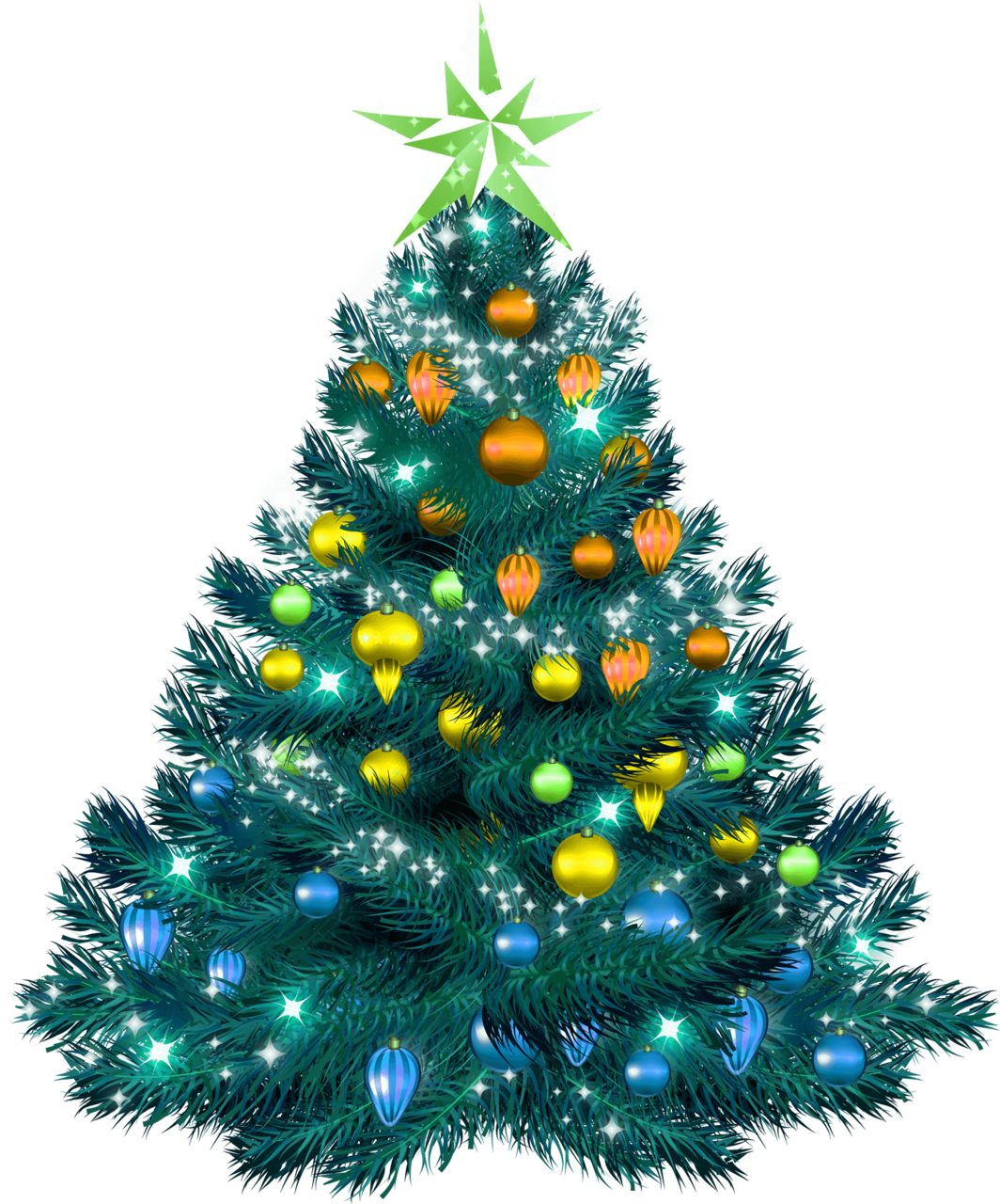 Christmas tree png decorated trees star bubble light vector clipart