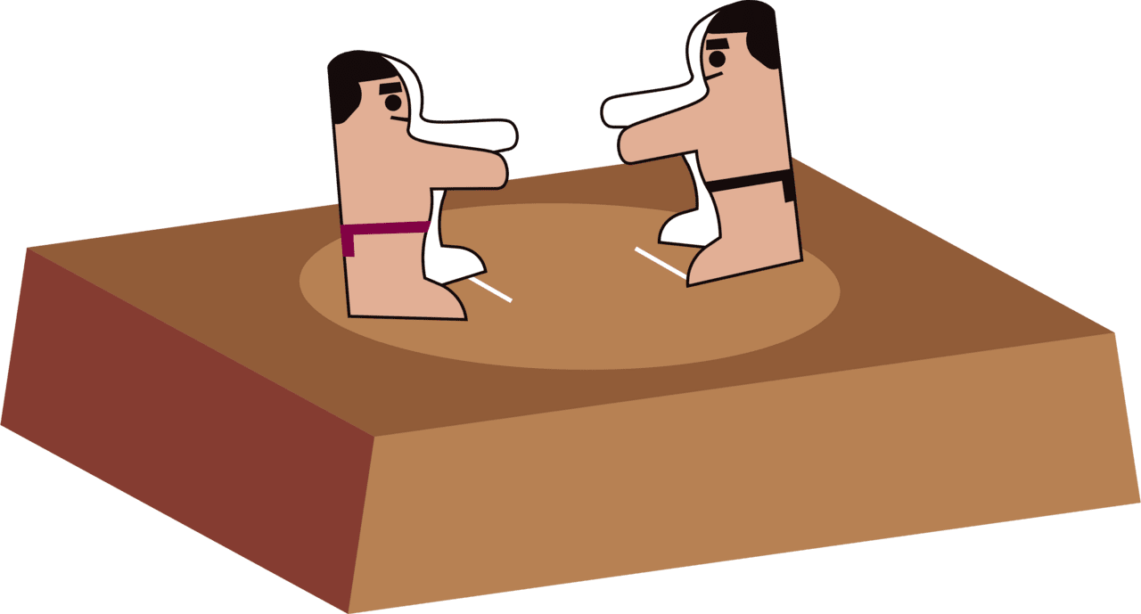 Kamizumo paper wrestling vector clipart images