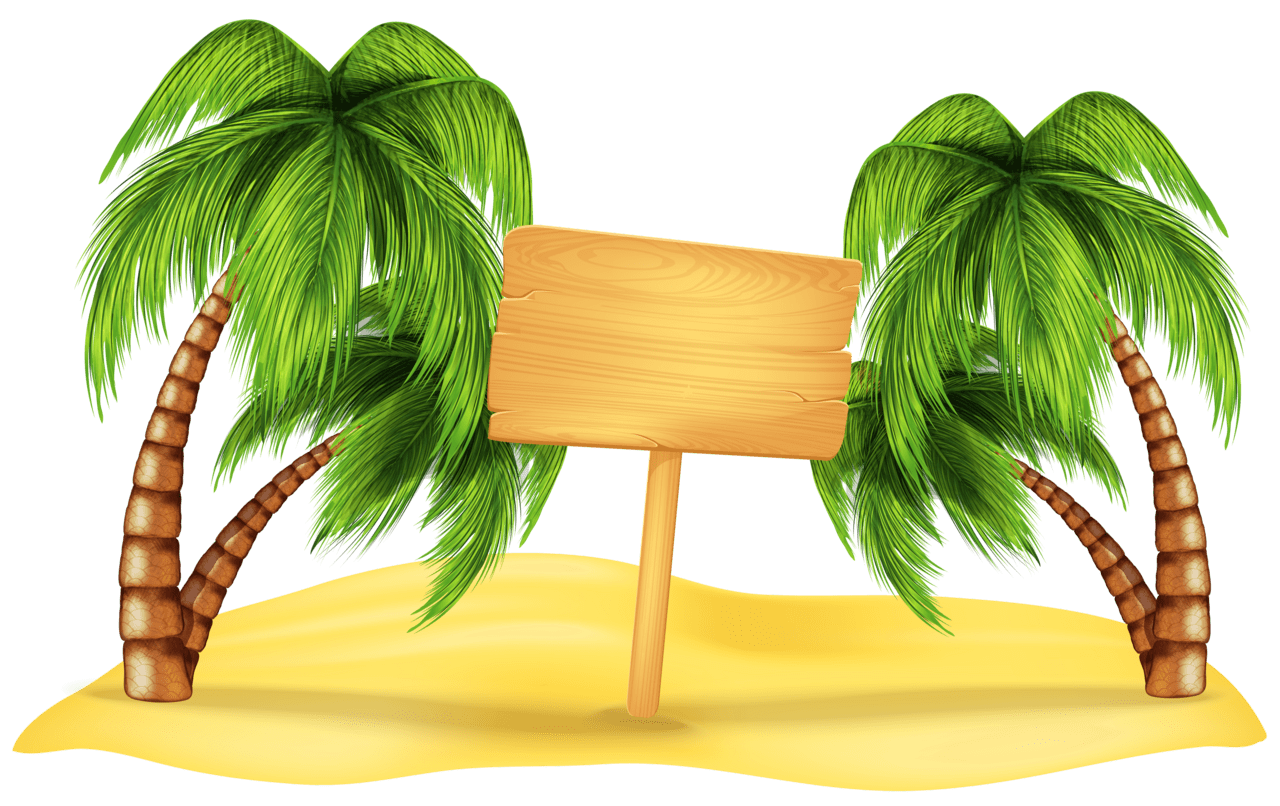 Hawaii beach palm decoration clipart clip art