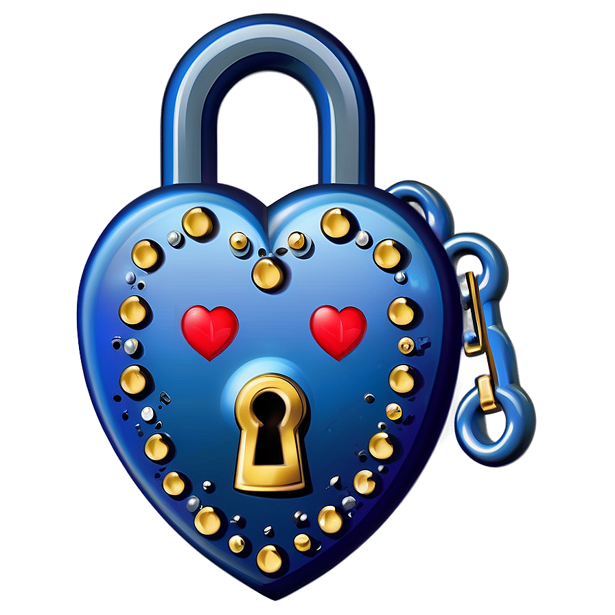 Heart clipart with lock logo