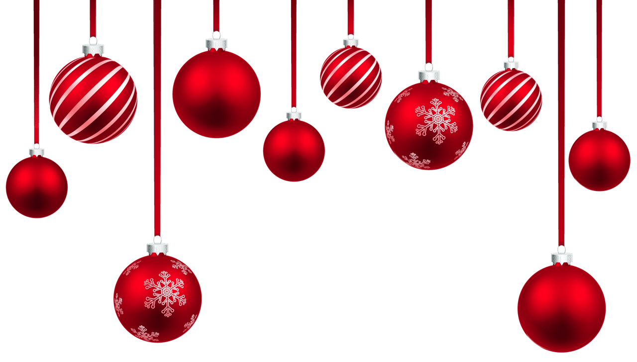 Christmas light red hanging balls decor clipart image