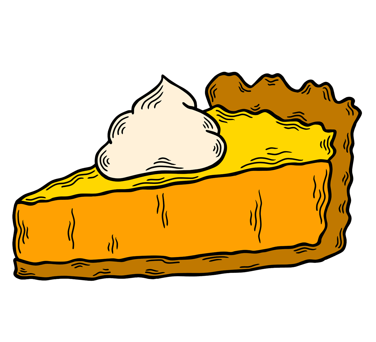 Pumpkin pie cake slice image clipart