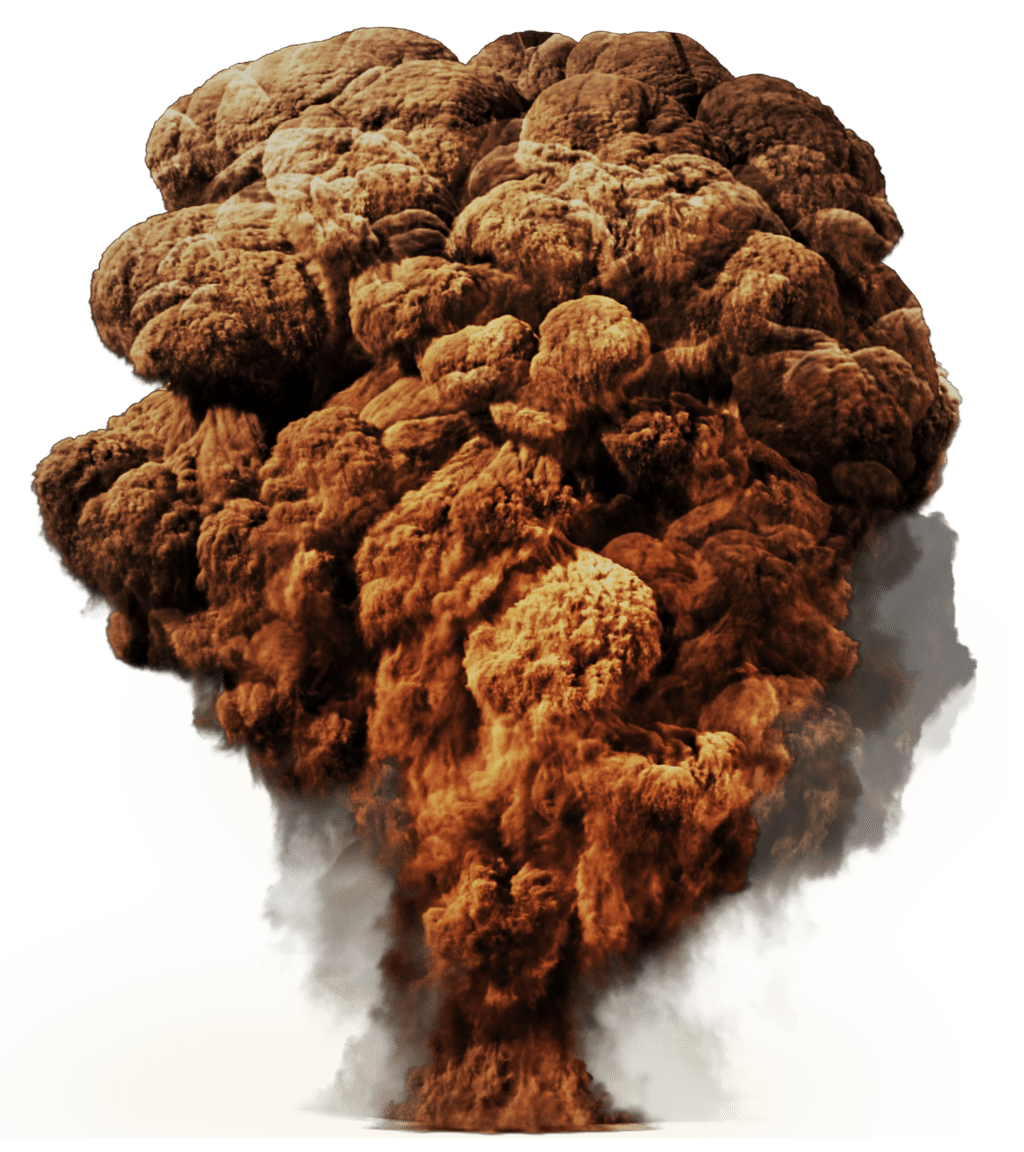 Explosive large smoking fire explosion clipart photo