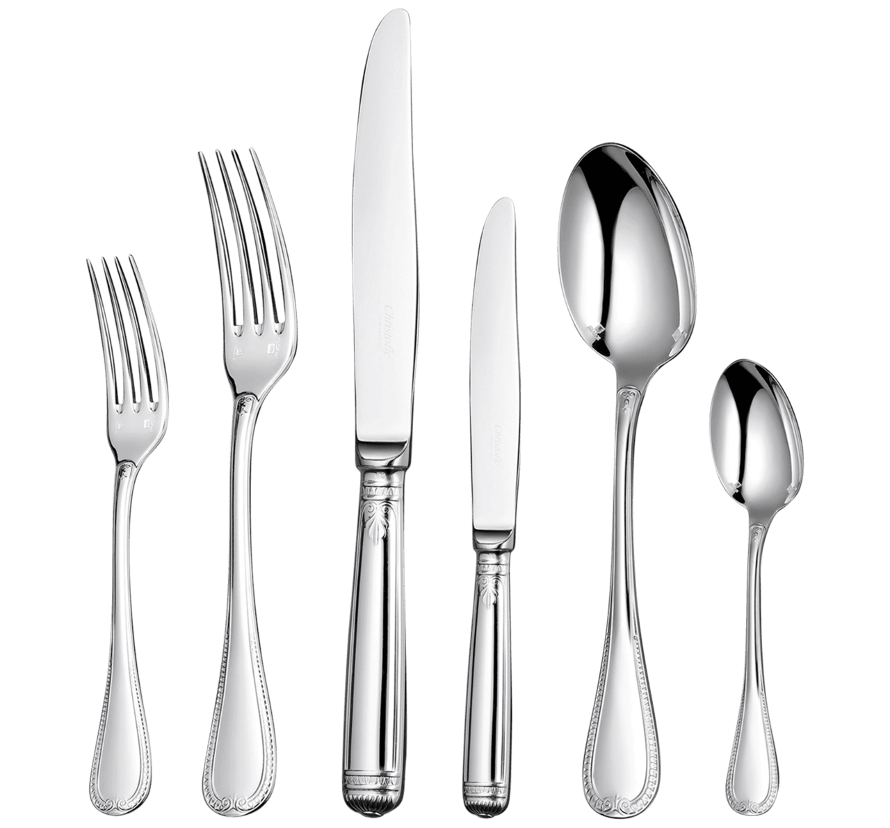 Fork ensemble pour personnes pi ces en tal argent avec coffre imp rial malmaison christofle clipart photo