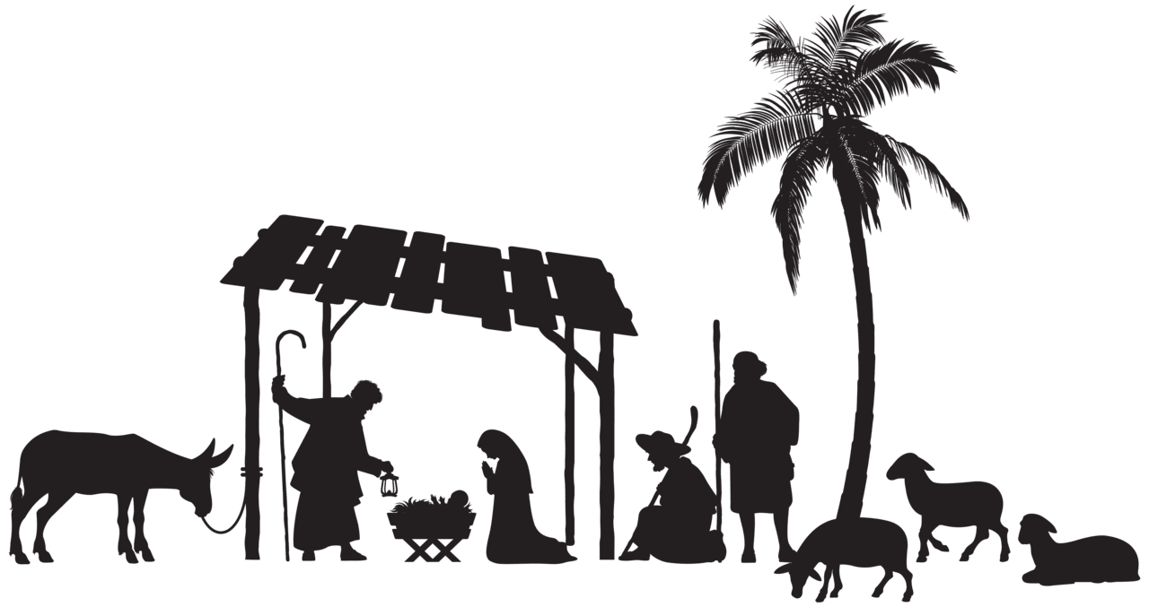 Nativity scene silhouette clipart image high quality images and