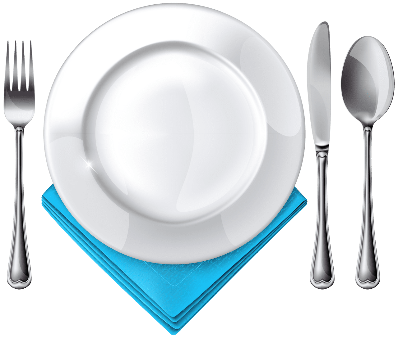 Plate spoon knife fork and blue napkin clipart best logo