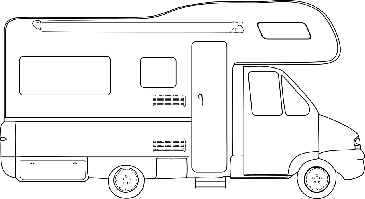 Camper photo of mobile home vacations black and white van from clipart