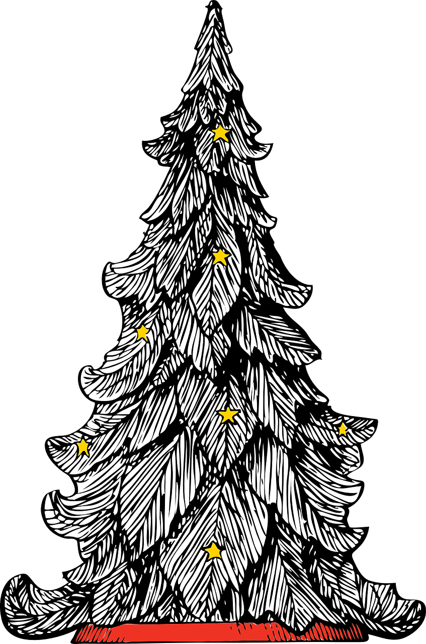 Christmas tree png white stars vector graphic clipart