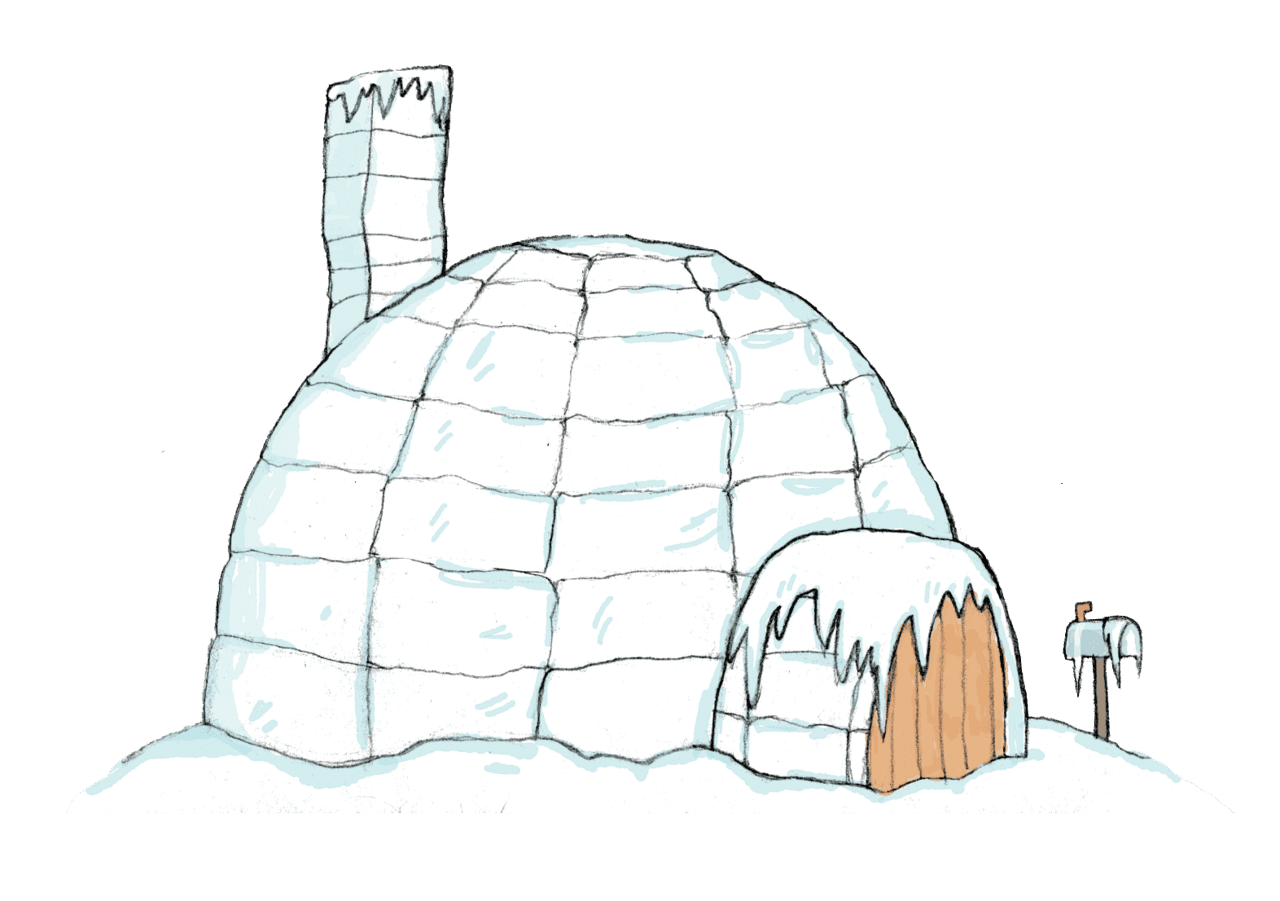 Igloo snow house background clipart