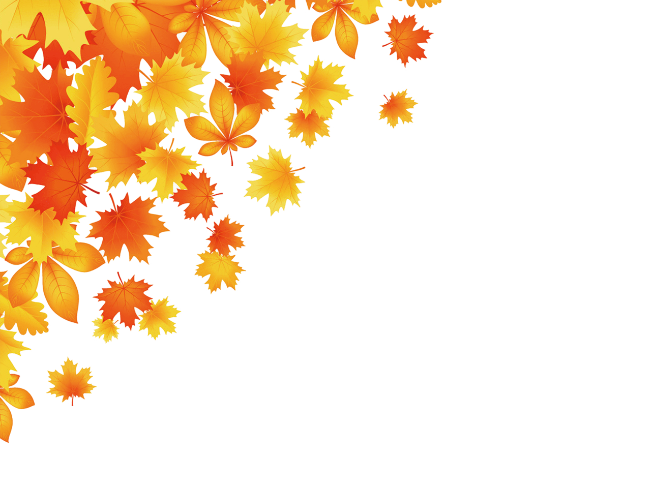 Autumn leaf yellow and orange leaves corner border clipart background