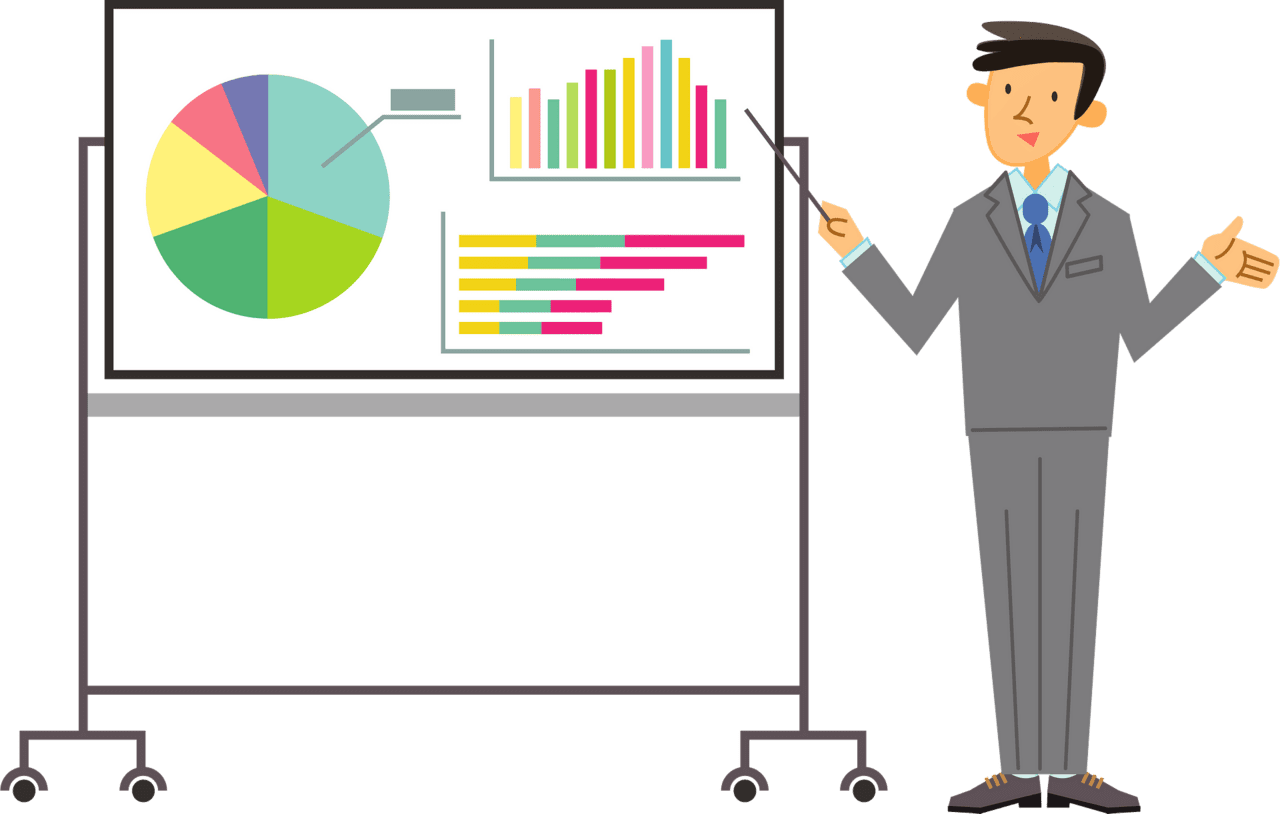 Robert businessman is doing presentation vector clipart images