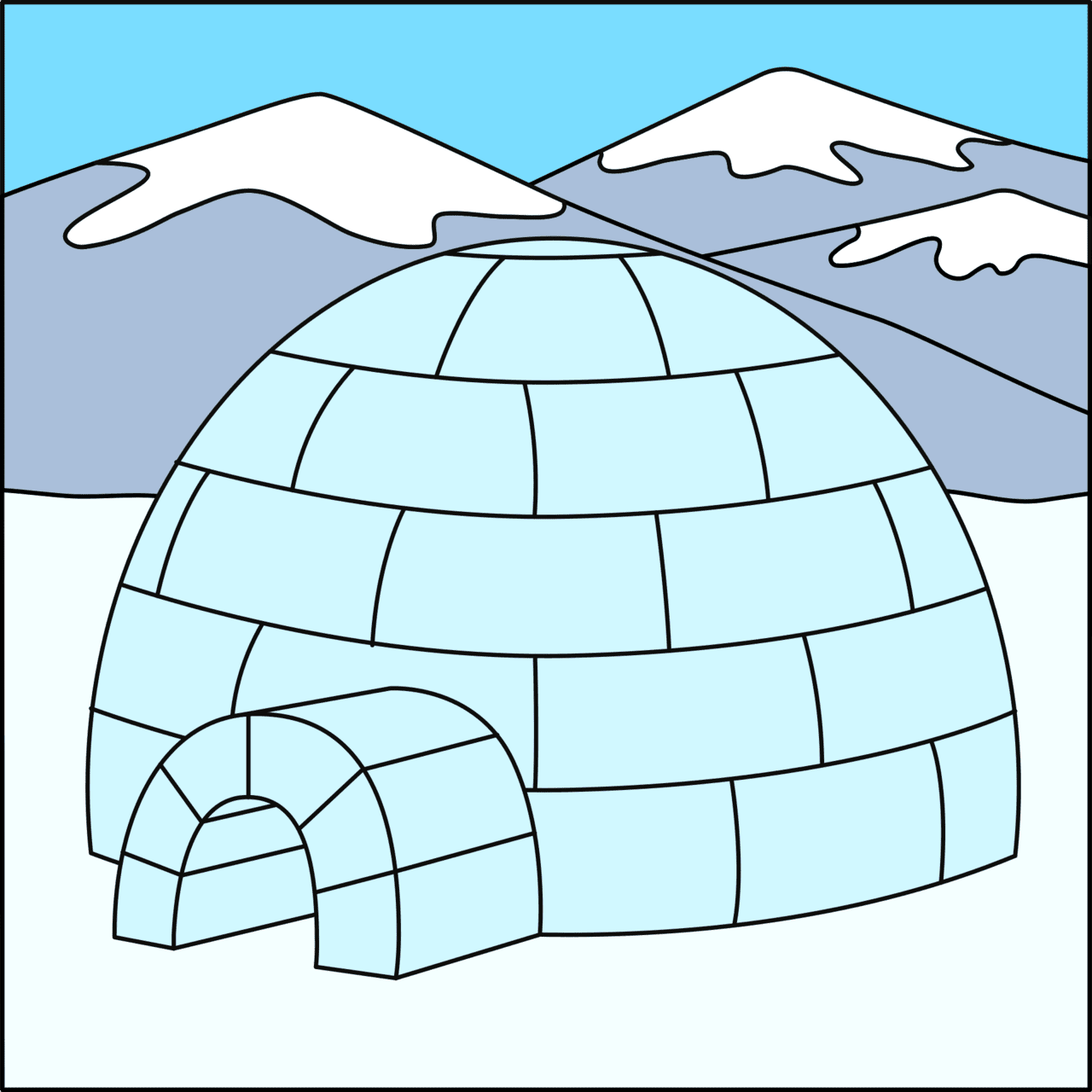 Igloo digitally made clipart vector