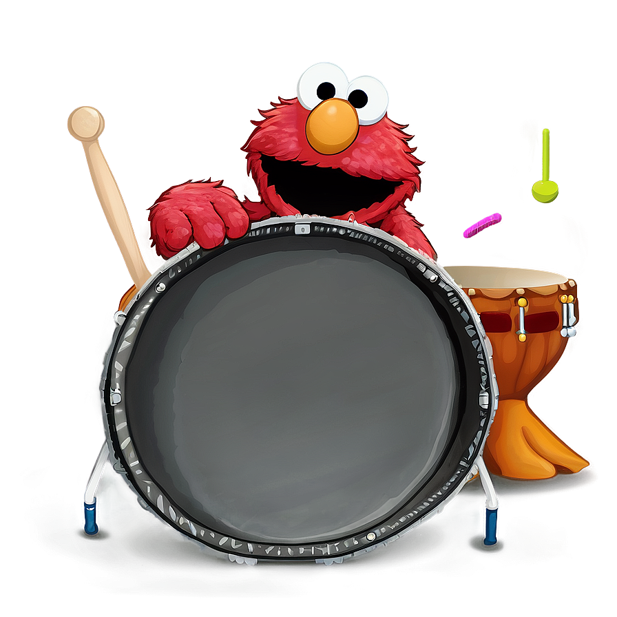 Elmo playing drum sbe clipart picture