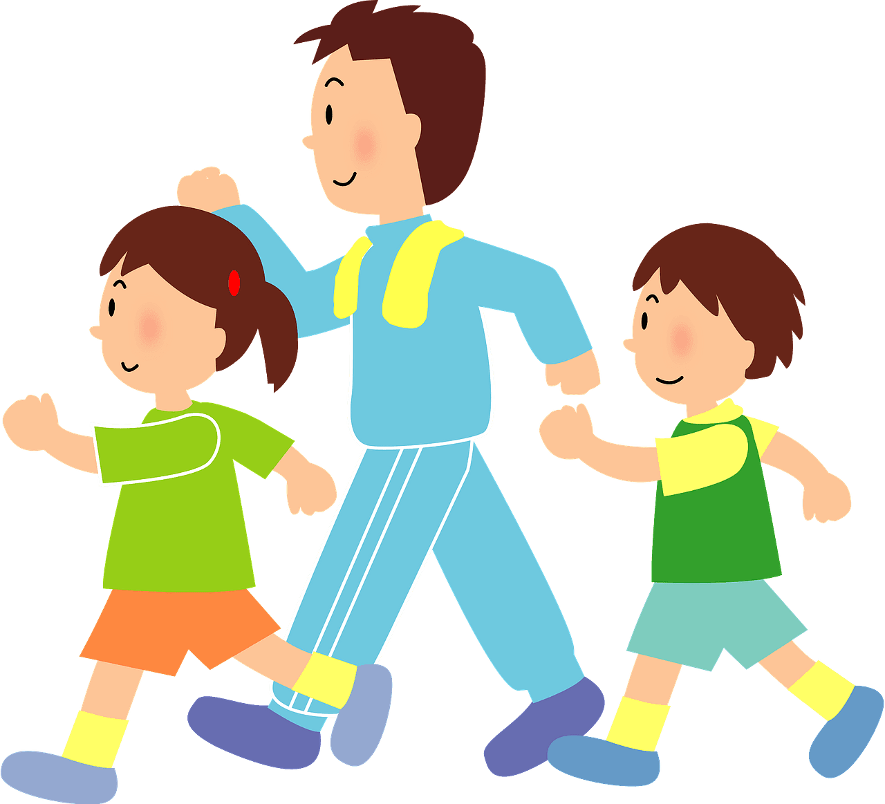 Family is walk ing together vector clipart images